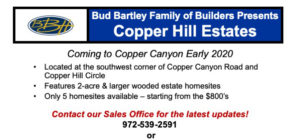 Copper Hill Estates coming early 2020